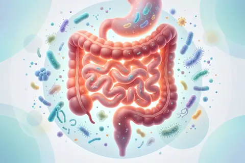 Grafik: Darm, Mikrobiom und Immunsystem – Zusammenhang mit Verdauung und Blähungen