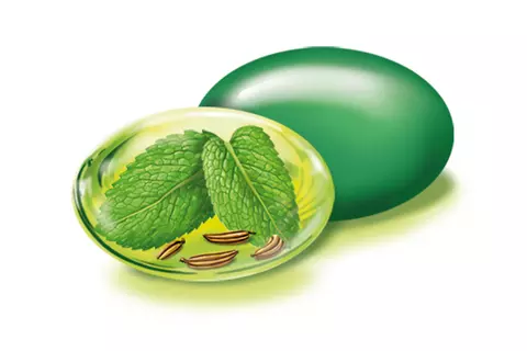 gaspan-capsules-un-fermé-en-vert-l'autre-ouvert-avec-menthe-poivrée-et-cumin-à-l'intérieur