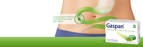 Gaspan-ventre-avec un intestin suggéré-la capsule passe par l'intestin-Gaspan Packshot